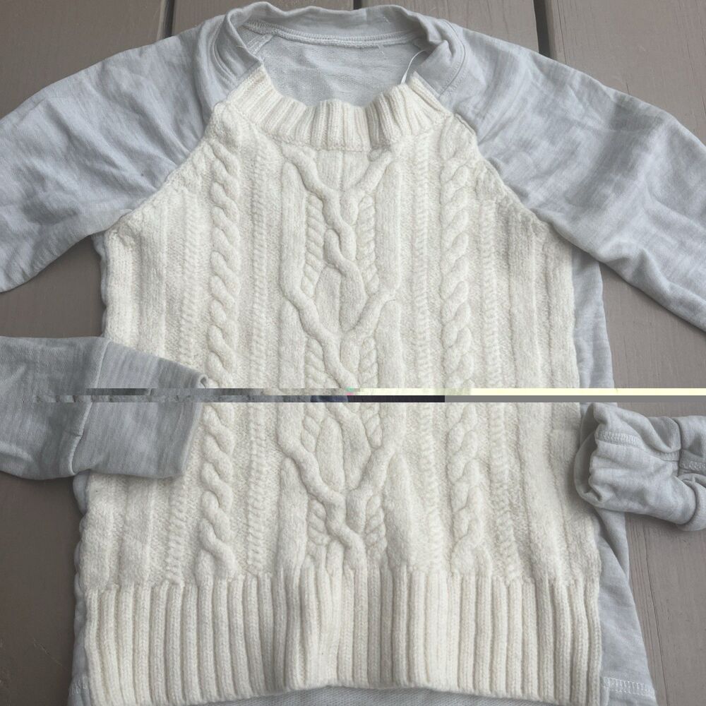 LULULEMON St. Moritz Cable Knit French Merino Wool Sweater Beige Size Small - Picture 5 of 10